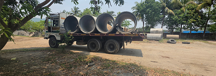 Finished concrete product storage yard